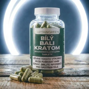Bílý kratom White Bali kapsle 50 ks po 0,5 g, licencovaný prodej Captain Green