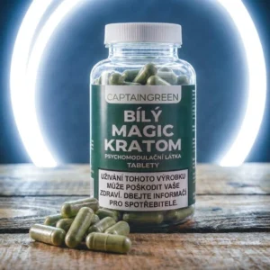 Bílý kratom White Magic kapsle 50 ks po 0,5 g, licencovaný prodej Captain Green Bílý kratom White Magic kapsle 50 ks po 0,5 g, licencovaný prodej Captain Green
