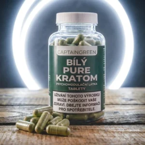 Bílý kratom White Pure kapsle 50 ks po 0,5 g, licencovaný prodej Captain Green Bílý kratom White Pure kapsle 50 ks po 0,5 g, licencovaný prodej Captain Green