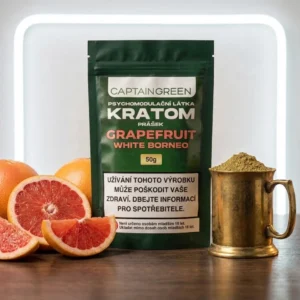 Bílý kratom prášek s příchutí grapefruit 50 g, licencovaný prodej Captain Green