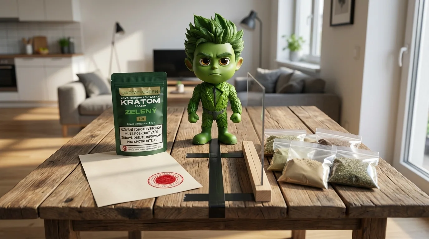 Figurka Captain Green stojí mezi legálním kratomem a odděleným nelegálním prodejem