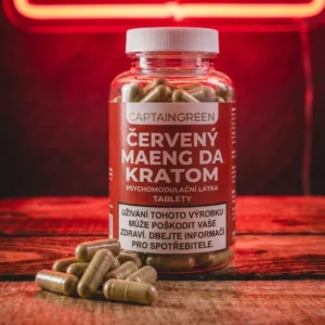 Červený Kratom Kapsle 50 ks (Red Maeng Da) captain green Červený Kratom Kapsle 50 ks (Red Maeng Da) captain green