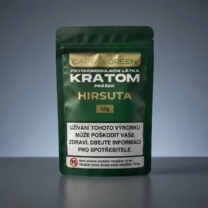 Hirsuta kratom prášek 50 g, Mitragyna speciosa, licencovaný prodej Captain Green Hirsuta kratom prášek 50 g, Mitragyna speciosa, licencovaný prodej Captain Green
