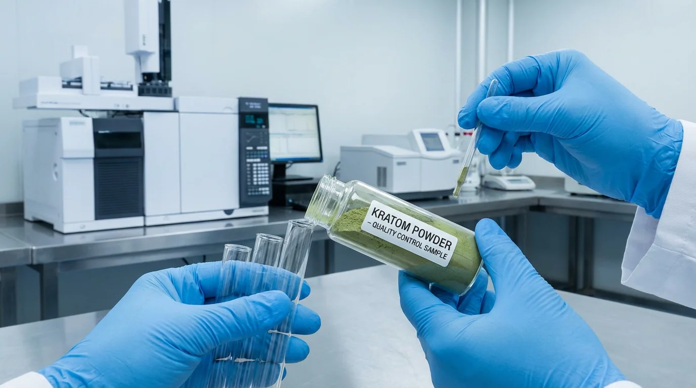 Laboratorní testování šarží kratomu Captain Green