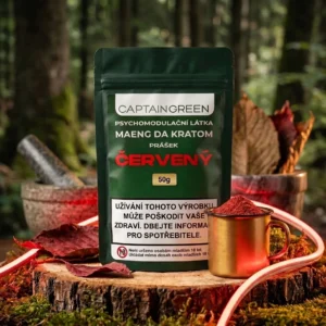 Red Maeng Da kratom prášek 50 g, Mitragyna speciosa, licencovaný prodej Captain Green Red Maeng Da kratom prášek 50 g, Mitragyna speciosa, licencovaný prodej Captain Green
