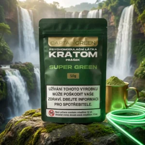 Super Green Malay kratom prášek 50 g, Mitragyna speciosa, licencovaný prodej Captain Green