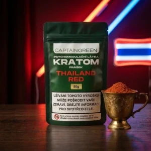 Thailand Red kratom prášek 50 g z provincie Chumphon, licencovaný prodej Captain Green Thailand Red kratom prášek 50 g z provincie Chumphon, licencovaný prodej Captain Green
