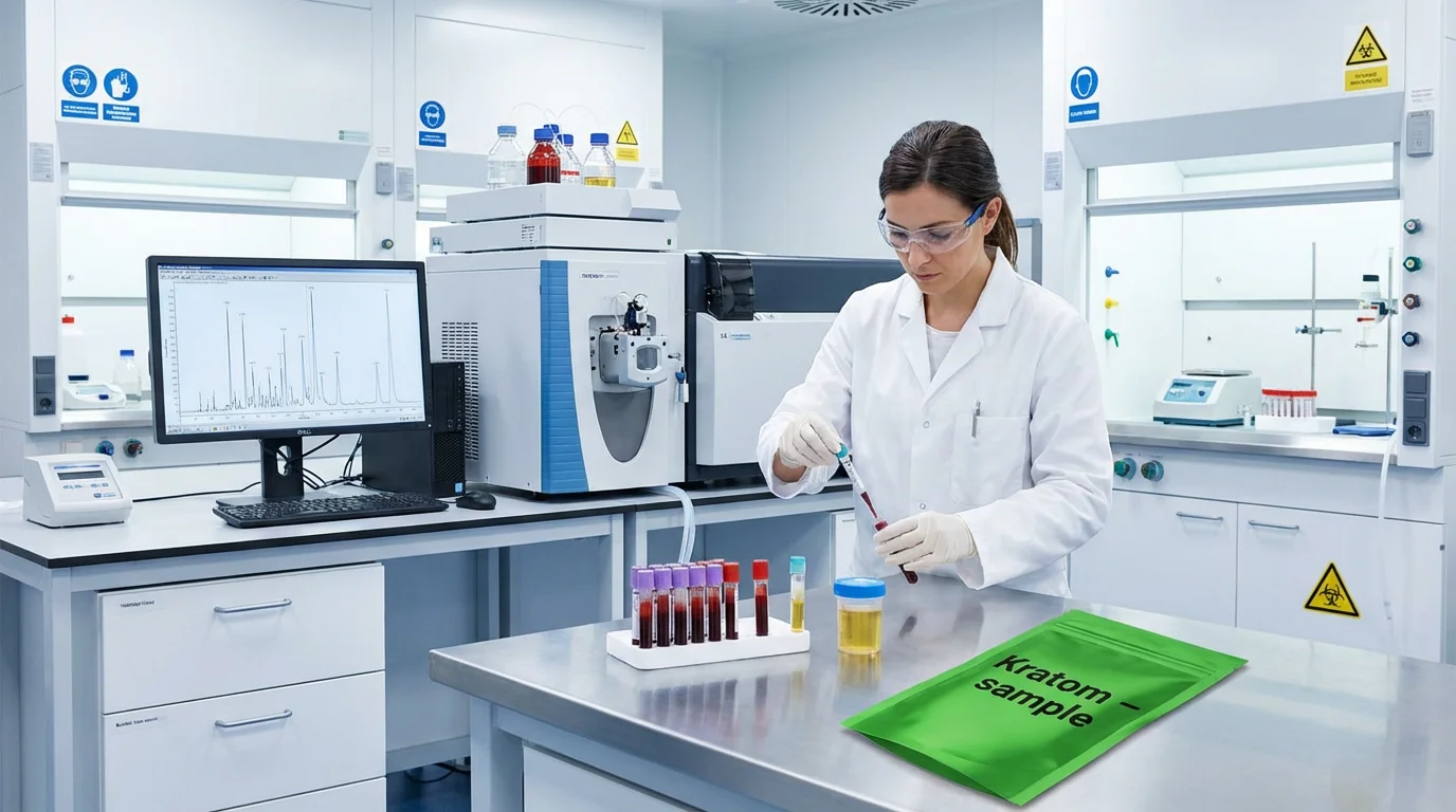 Toxikologická laboratoř analyzuje krev a moč na přítomnost kratomu pomocí moderních přístrojů