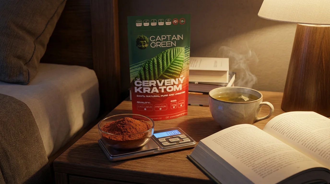 Večerní dávkování červeného kratomu pro subjektivní uvolnění