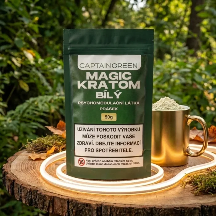 White Magic kratom prášek 50 g, Mitragyna speciosa, licencovaný prodej Captain Green White Magic kratom prášek 50 g, Mitragyna speciosa, licencovaný prodej Captain Green