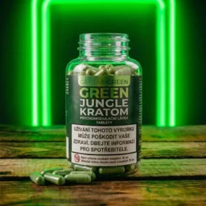 Zelený kratom Green Jungle kapsle 50 ks po 0,5 g, licencovaný prodej Captain Green Zelený kratom Green Jungle kapsle 50 ks po 0,5 g, licencovaný prodej Captain Green