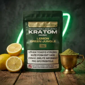 Zelený kratom prášek s příchutí lemon 50 g, licencovaný prodej Captain Green Zelený kratom prášek s příchutí lemon 50 g, licencovaný prodej Captain Green