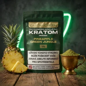 Zelený kratom prášek s příchutí pineapple 50 g, licencovaný prodej Captain Green Zelený kratom prášek s příchutí pineapple 50 g, licencovaný prodej Captain Green