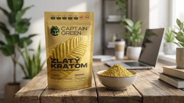 Zlatý kratom Captain Green – hlavní produktová fotografie 2026