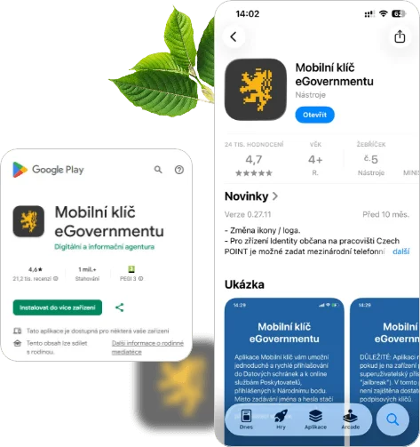 Stažení aplikace Mobilní klíč eGovernmentu pro Android a iOS