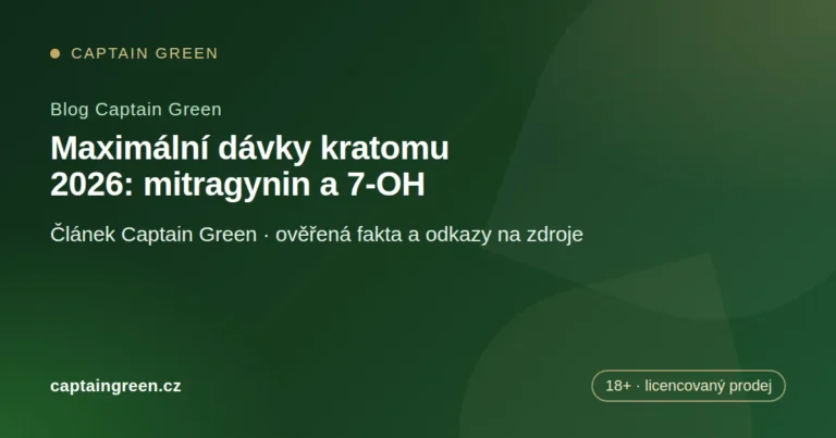 Úvodní obrázek článku: Maximální dávky kratomu 2026: mitragynin a 7-OH