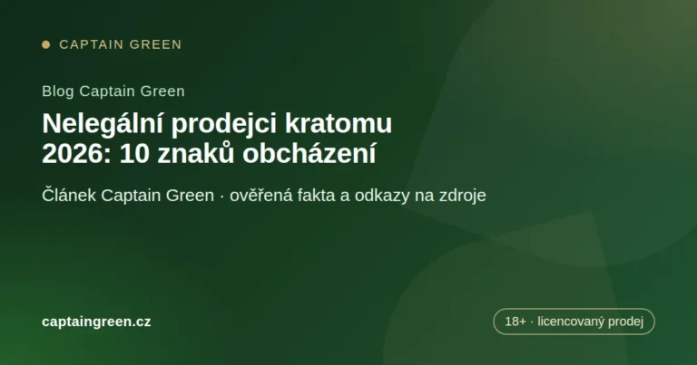Úvodní obrázek článku: Nelegální prodejci kratomu 2026: 10 znaků obcházení Úvodní obrázek článku: Nelegální prodejci kratomu 2026: 10 znaků obcházení