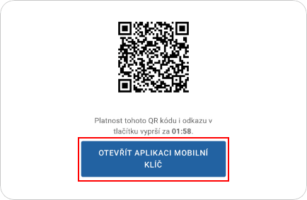 Otevřít aplikaci mobilní klíč
