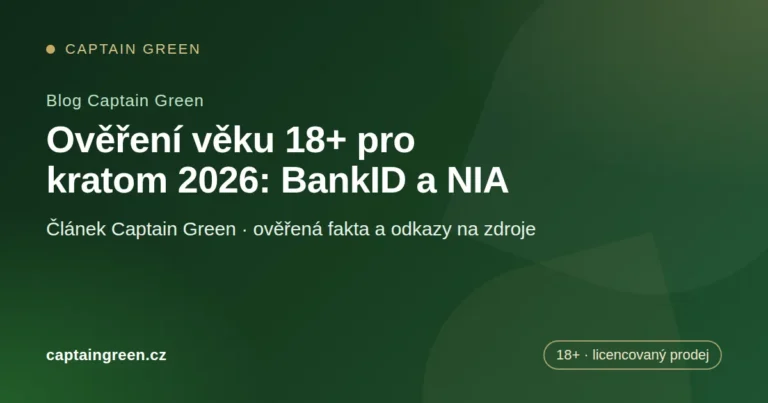 Úvodní obrázek článku: Ověření věku 18+ pro kratom 2026: BankID a NIA Úvodní obrázek článku: Ověření věku 18+ pro kratom 2026: BankID a NIA